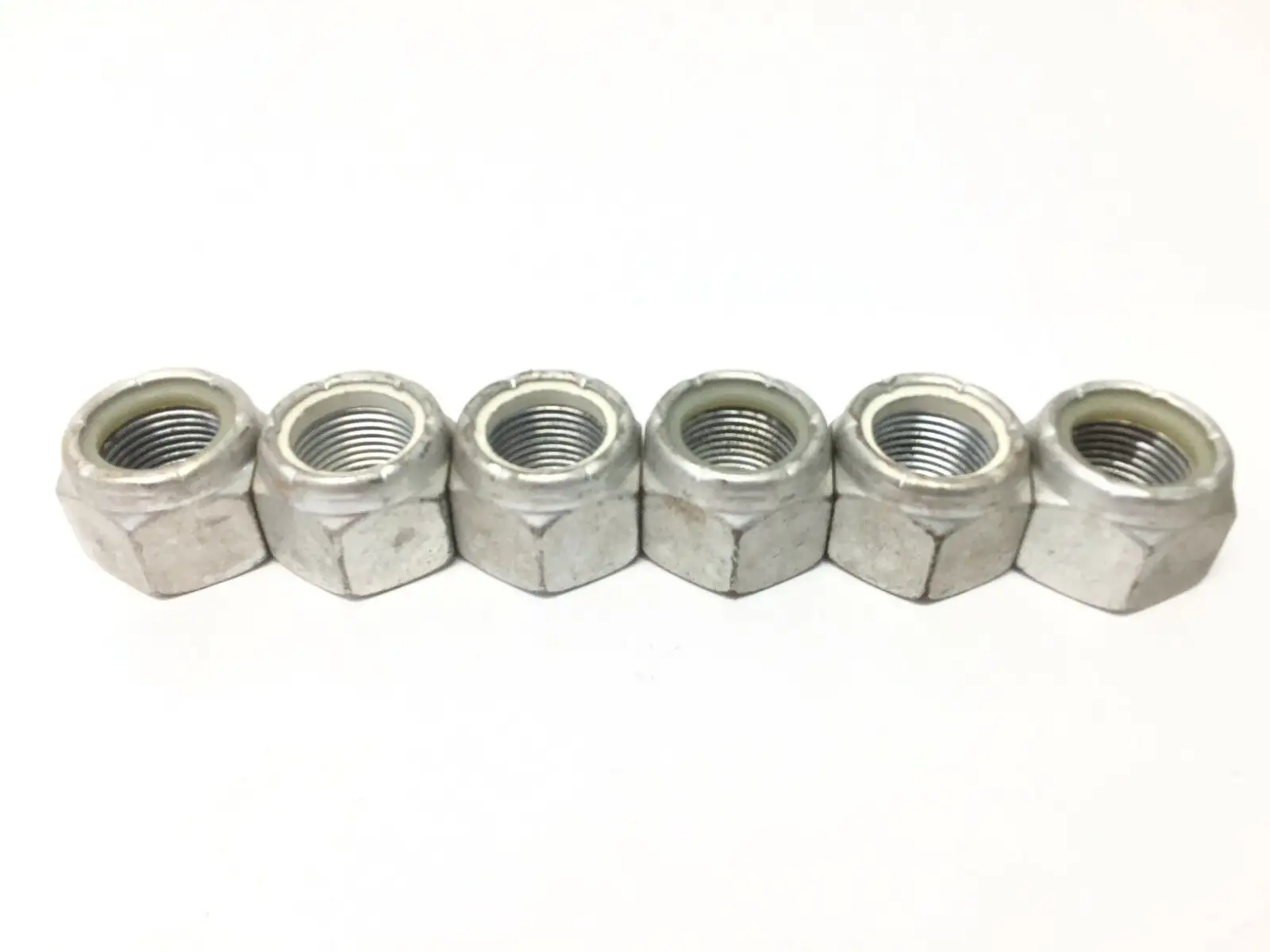7/8"-14 | Steel Nylon Insert Lock Nuts Zinc Plated  LOT OF 6 - New