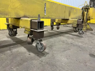 144" WIDE HYDRAULIC CLAMPING FIT-UP TACKING PRESS, FOR WELDING I-BEAMS: STOCK #19478