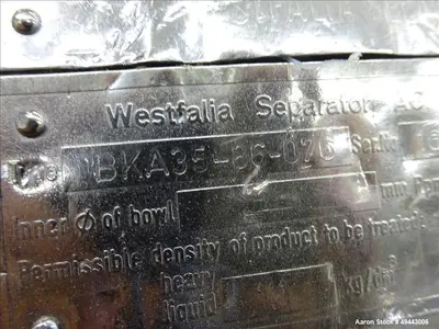 Used WESTFALIA BKA35-86-076 Disc Batch Centrifuges Illinois US | Aaron Equipment #84674