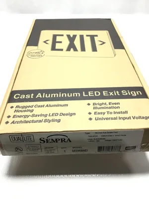 Hubbell Dual-Lite SEDRBNEI Die-Cast Aluminum LED Exit Sign