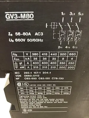 USED TELEMECANIQUE GV3-M80
