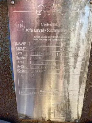 Used 2011 ALFA LAVAL TS6-MFG Plate Exchangers North Carolina US | DH Griffin Used Equipment #1383782