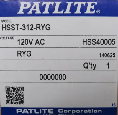 NEW PATLITE HSST-312-RYG SIGNAL LIGHT ASSEMBLY KIT 120V HSST312RYG