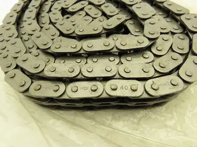 Peer C40-2R  2-Strand Double Roller Chain 1/2" Pitch 10'L Riveted w/Master Link
