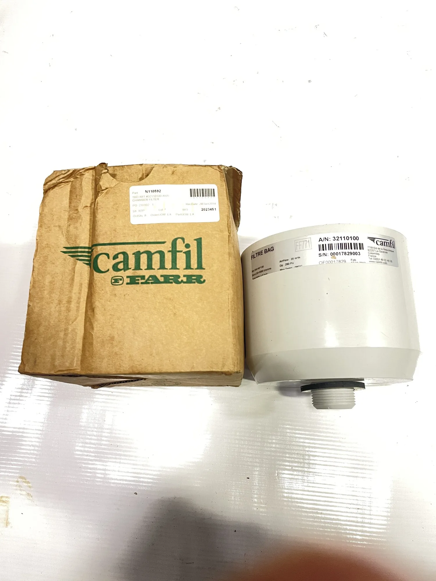 Camfil Farr N110592 Anti Chamber Filter 140mm x 130mm 20m3/h 260Pa -NIB