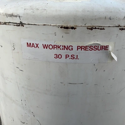 400L S/S Vertical Pressure Vessel 30 Psi W.P