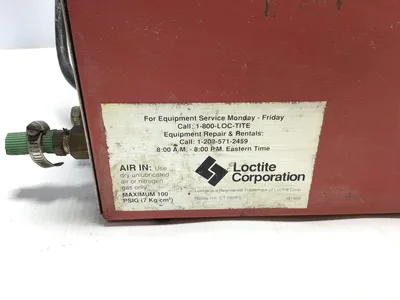 Loctite Zeta 1300 Dispense System Maximum 100 PSIG (7kg/cm²)