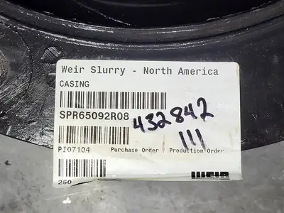 New | in-Stock WEIR MINERALS SPR65092R08 Parts (Hydraulics and Pneumatics) British Columbia CA | Lenmark #256148