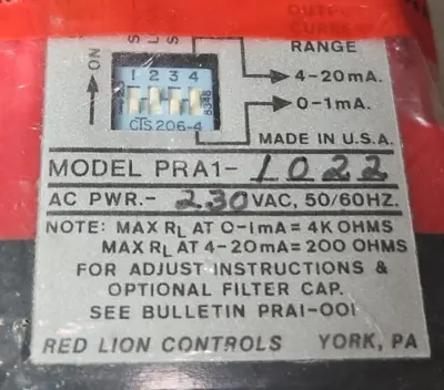 RED LION PRA1-1022 RELAY MODULE. Loc4C23