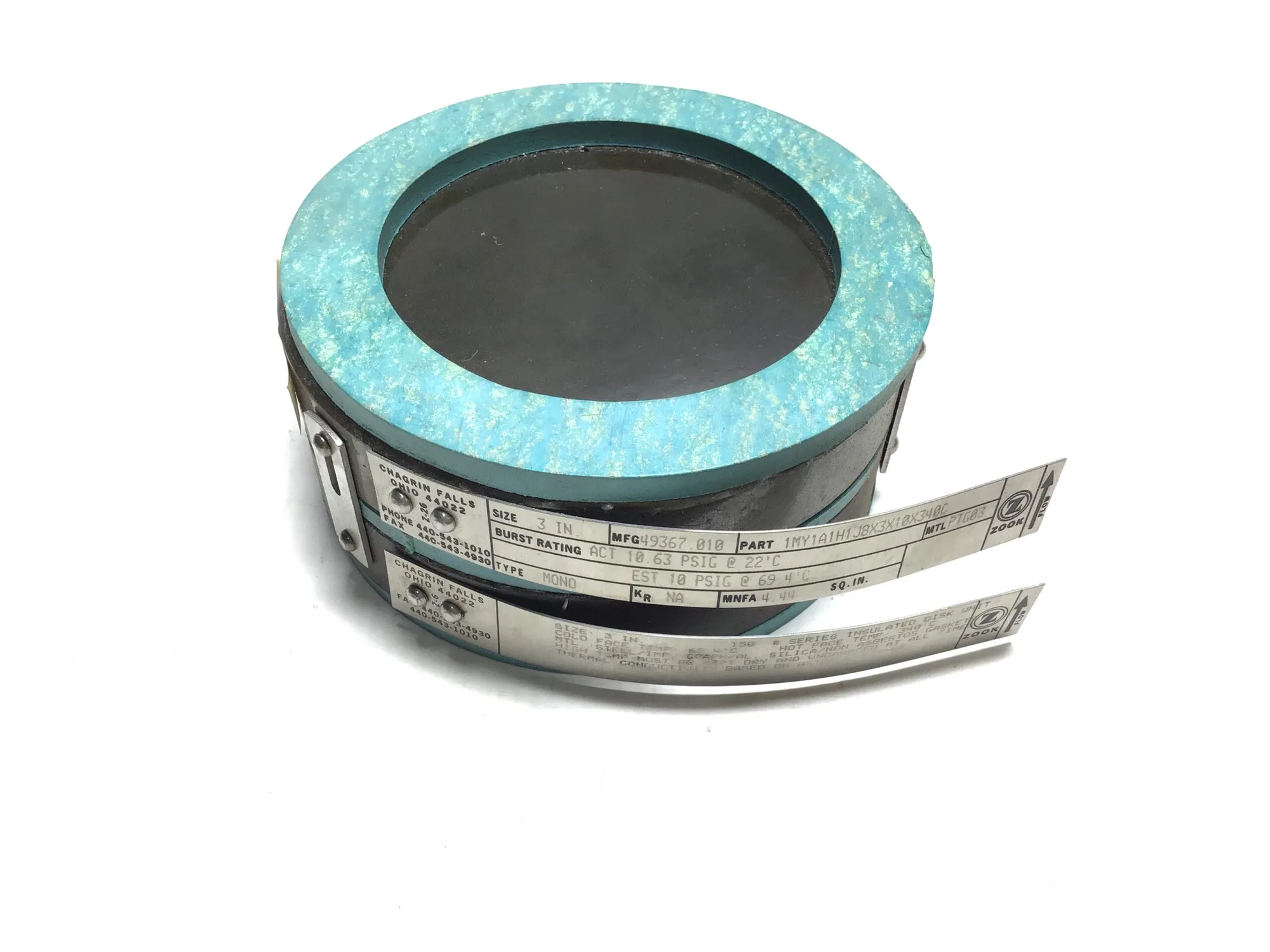 Zook 1MY1A1H1J8X3X10X340C Rupture Disc 3″ Type Mono