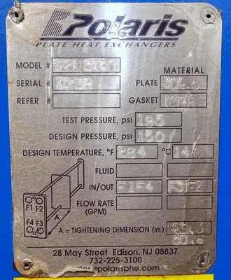 Heat Exchanger, Plate  4448 sf