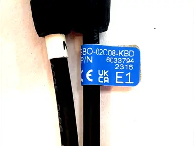USED SICK SBO‑02C08‑KBD M8 4‑PIN FEMALE TO DUAL 3‑PIN MALE Y‑SPLITTER CABLE