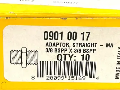 09010017 | Legris  3/8in BSPP Male Straight Adaptor 3/8 BSPP x 3/8 BSPP LOT OF 3 - New