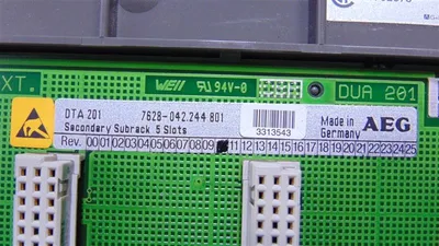 AEG DTA 201 7628-042.244 801 Secondary Subrack 5 Slot Used