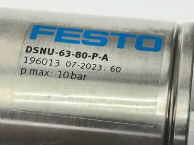DSNU-63-80-P-A, 196013 | Festo DSNU-63-80-P-A Round-Body Cylinder 63mm Bore, 80mm Stroke 196013 - New Other