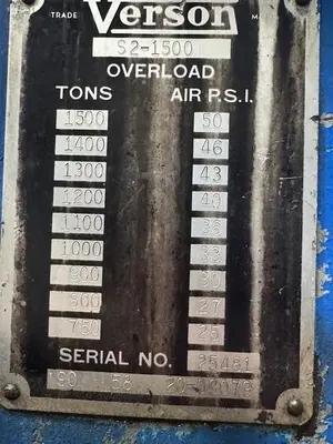 Used 1977 VERSON T-SE2-1500-96-54 Straight Side Presses Michigan US | RAB Industries, Inc. #184542