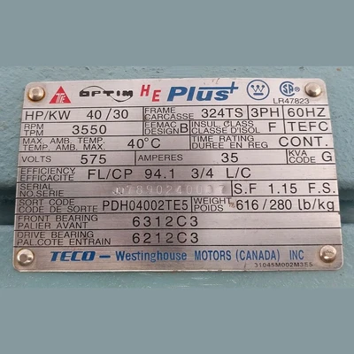 Teco Optim 40 hp Electric Motor