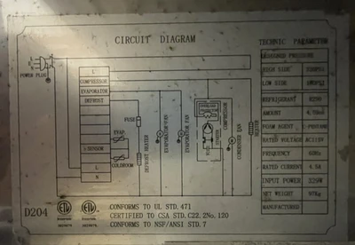 130-0124 Avantco SSWT48FHC 48” Work Top Self Contained Freezer