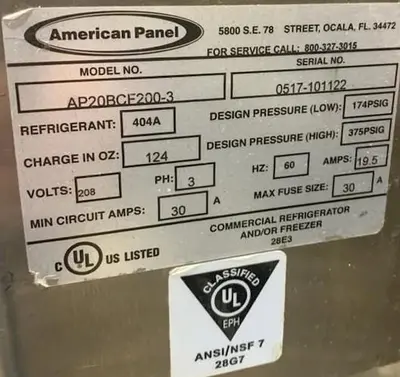 USED AMERICAN PANEL AP20BCE200-3