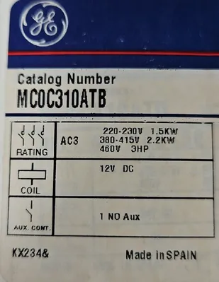 GE MC0C301ATB. Coil Starter Contactor. Loc 4E-4