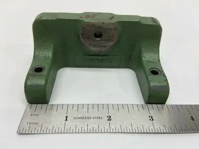 B-16073 | Green Vibratory Block Holder 2-1/2" ID M5 Metric Screw Holes - Used