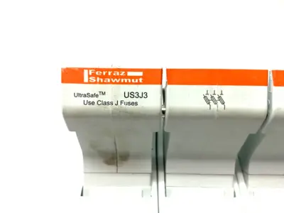USED BUSSMANN FUSE HOLDER 3-POLE W/ BUSSMANN LPJ-30SP LOW-PEAK FUSES