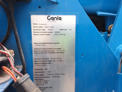 USED 2015 Genie Z-30/20N RJ