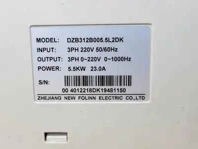 NEW ZHEJIANG NEW FOLINN ELECTRIC DZB312B005.5L2DK