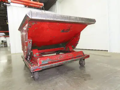 Roura Self Dumping Hopper 1/3 Yard Forklift Steel Dumpster 40x48x31" Casters