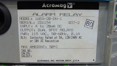 Acromag 16EA-20-DN-1 Alarm Relay Module Used