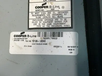 Used COOPER 1212612CHC Electrical Boxes Ohio US | HGR 24 #1286726