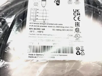 NEW MURRELEKTRONIK SINGLE ENDED M12 FEMALE 0° A-COD. CORDSET