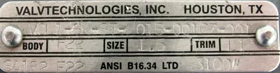 NEW VALVTECHNOLOGIES F22-1.5-L1 BALL VALVE 1.5" F2215L1