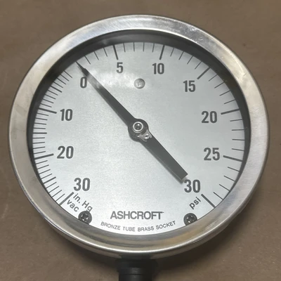 NEW Ashcroft 30-0In Hg Vac 0-30 PSI
