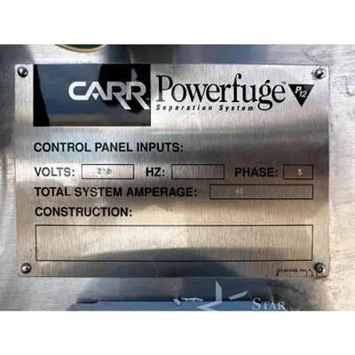 Used CARR POWERFUGE P12 Centrifugal Separators California US | Star Industries #1254715