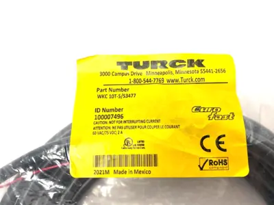 USED TURCK EUROFAST RIGHT ANGLE SINGLE ENDED CORDSET