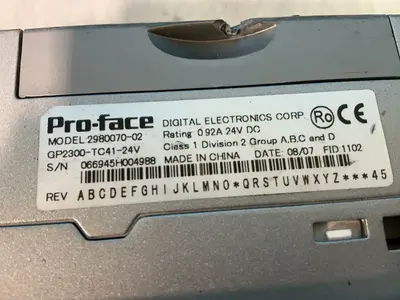 Used 2007 PROFACE 298007002 Automation Control (HMI) Ohio US | HGR 24 #1345191