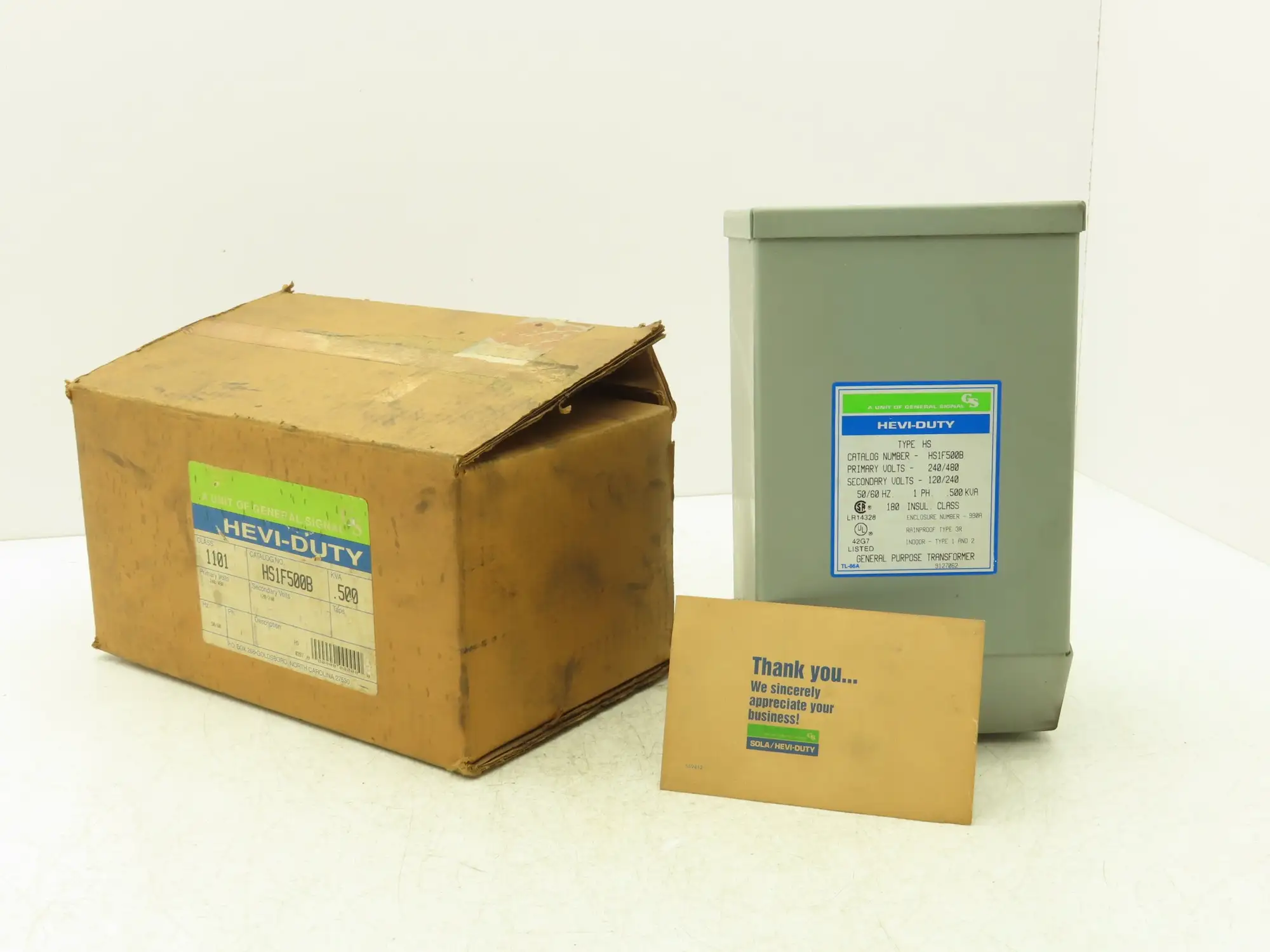 Hevi-Duty HS1F500B Step Down Transformer .500kva 240/480V - 120/240V 1PH 3R