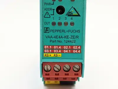 VAA-4E4A-KE-ZE/R,124422 | Pepperl+Fuchs VAA-4E4A-KE-ZE/R AS-Interface Sensor/Actuator Module 124422 - For parts or not working