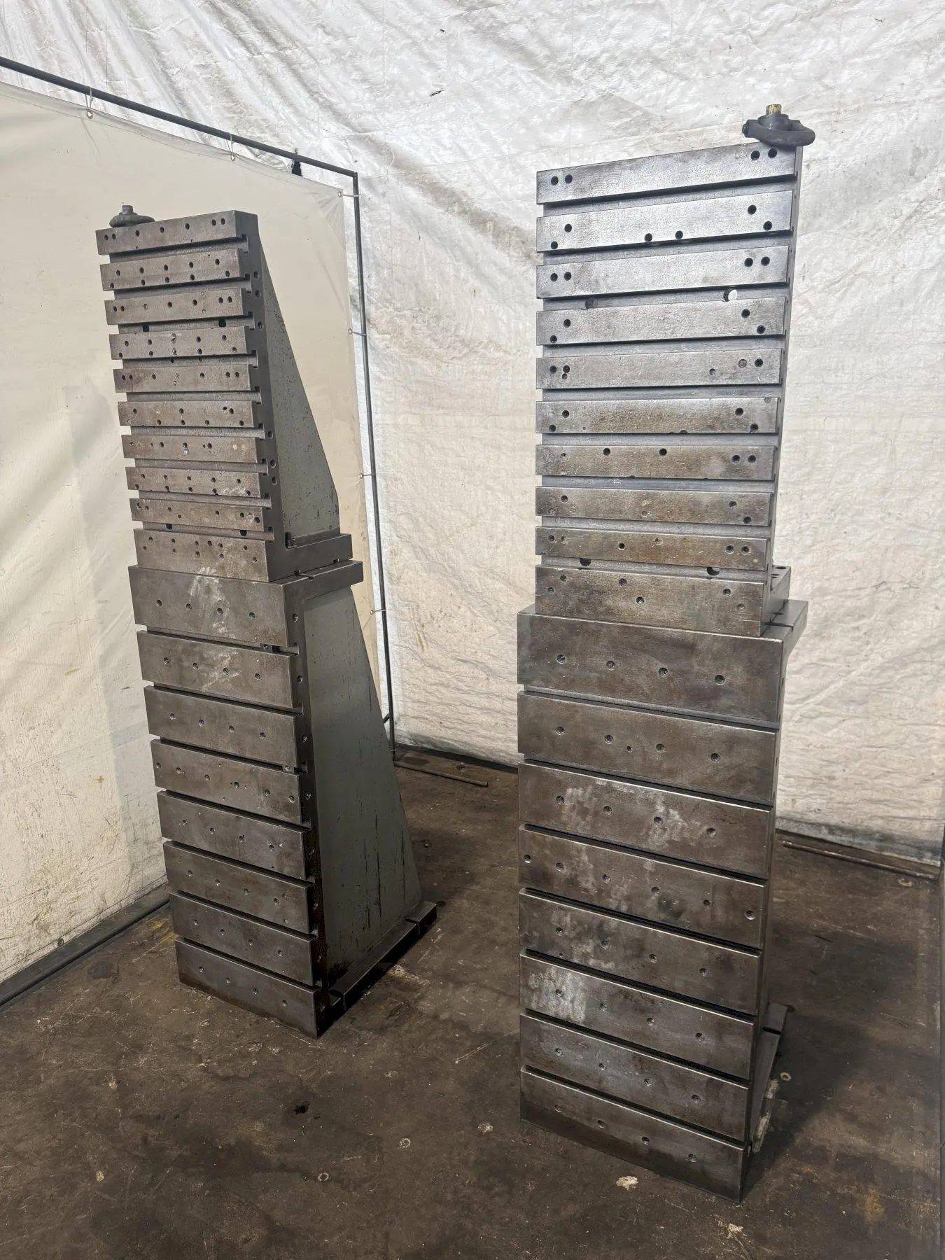 20" WIDE X 80" TALL X 24" DEEP T-SLOTTED ANGLE PLATE SET. STOCK # 0432326