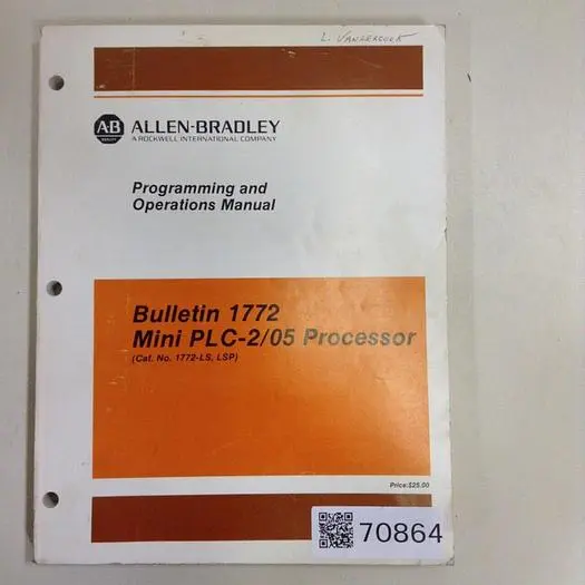 Used ALLEN BRADLEY 1772-6.8.6 Manuals Michigan US | Ideal Machinery #567302