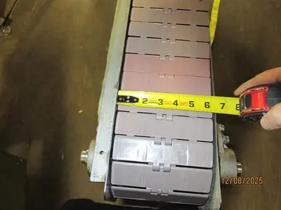 Hanover 6" wide x 14-ft Long Stainless Steel Flat Top Chain Conveyor