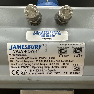 NEW Jamesbury VPVL250SR6BD