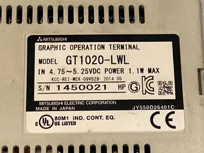 Used MITSUBISHI GT1020-LWL Automation Control (HMI) Ohio US | Surplus Asset Holdings #1241047