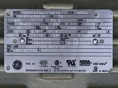 USED GE MOTORS 5KS284SAA118D10