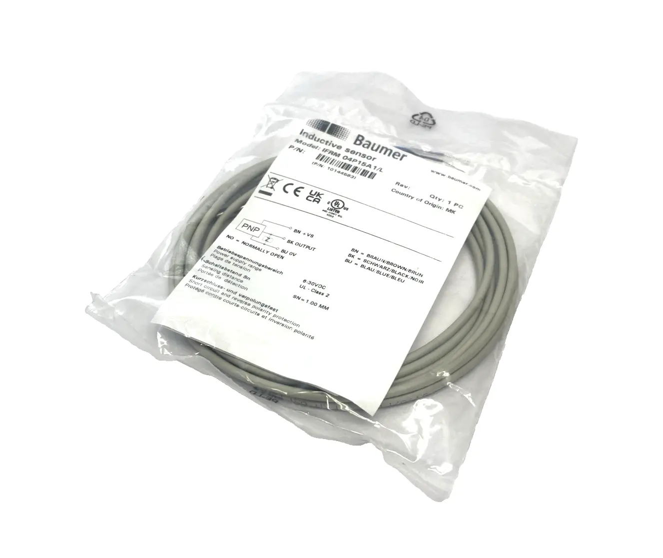 NEW BAUMER INDUCTIVE PROXIMITY SWITCH 1 MM, 10144583