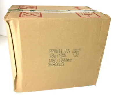 Tan Transparent PP8611 Temper Proof Tape 48mm x 100m, 36 Rolls