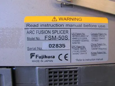 Fujikura FSM-50S Optical Fiber Arc Fusion Splicer AS IS with Case and Manual