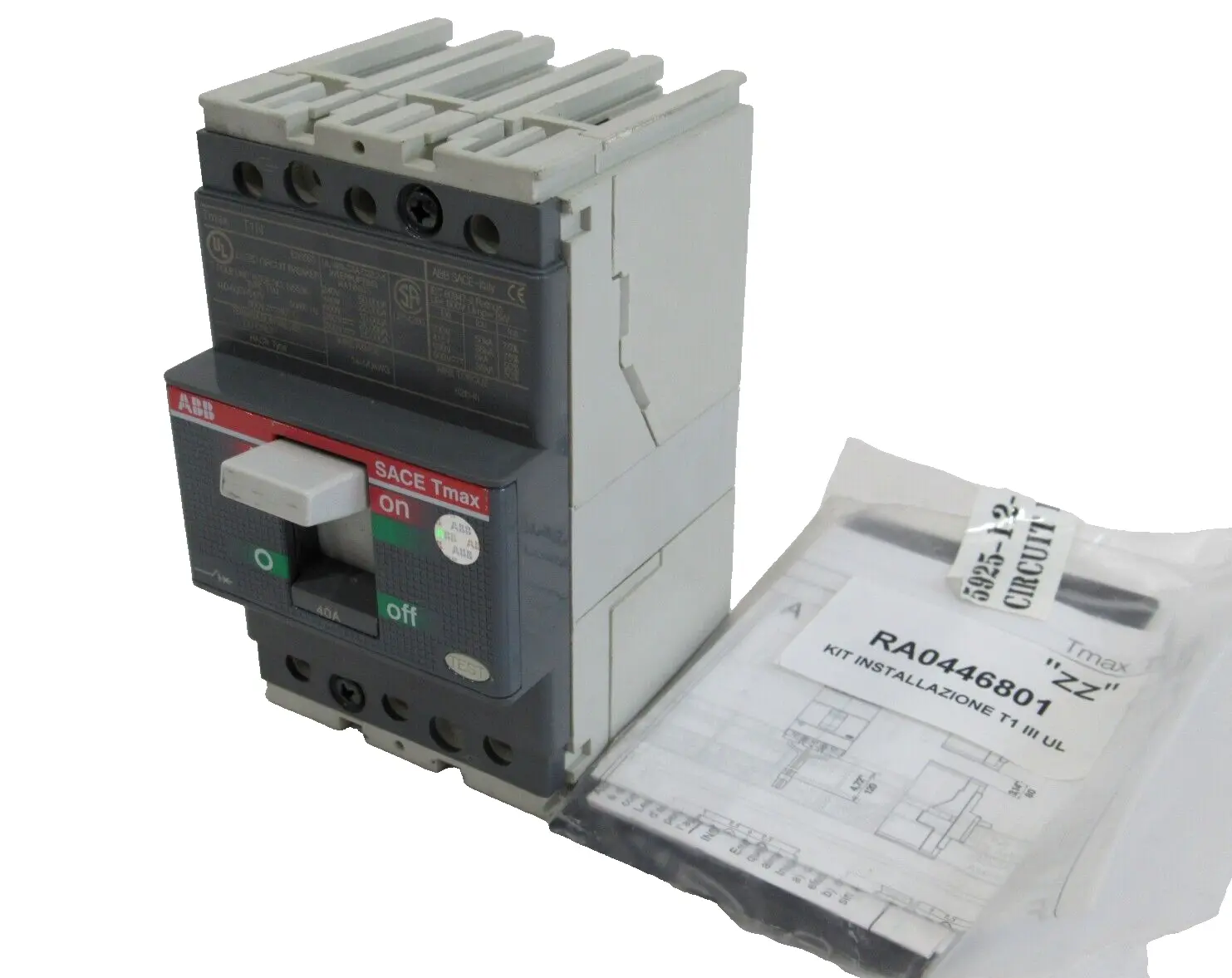NEW ABB TMAX T1N CIRCUIT BREAKER WITH INSTALLATION KIT