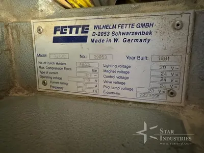 Used 1991 FETTE PT30901C Tablet Presses | Star Industries #1253472